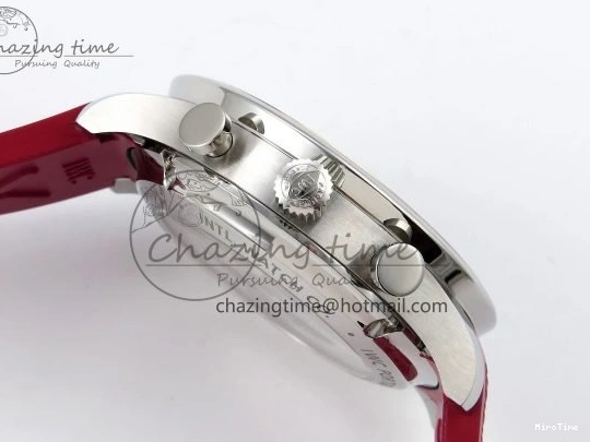 MIROTIME 0111 Reliable Portuguese Chrono IW3716 Z+F 1:1 Best Edition Red Dial on Red Rubber Strap A 7015